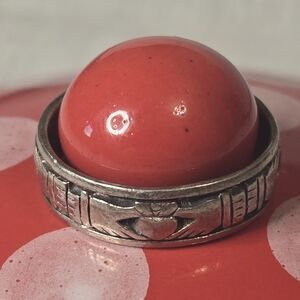 Vintage Silver Irish Claddagh Ring Size 10